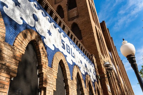 Former bullfighting arena La Monumental in Barcelona, Spain