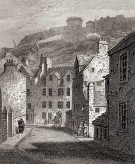 Lawnmarket, David Hume Statue, Edinburgh, Scotland, 19th century, Views in Edinburgh by J. & H. S.
