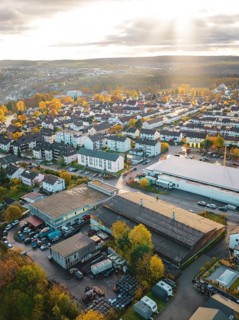 Aerial view of Wimberg in autumn, Calw, Black Forest, Germany