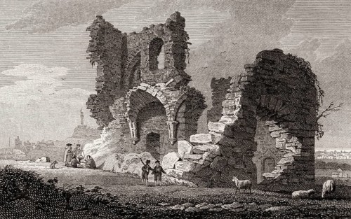 Ruins of St Anthony's Chapel, Edinburgh, Scotland, 19th century, Views in Edinburgh by J. & H. S.