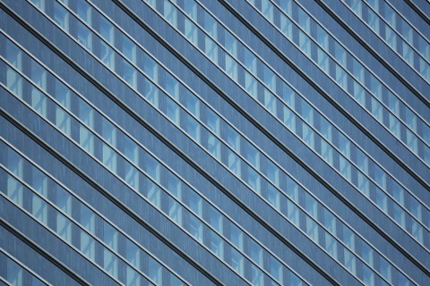 Pollux geometric glass wall, glass building, stained glass windows, linear, row of windows, detail,