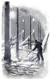 Extraction of natural ice for cooling, ice sheets are stored in ice storage, cold store, 1880,