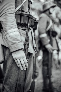 LUBIN, POLAND - AUGUST 8, 2020:, A staging of the Battle of Warsaw from 1920, in which the Polish