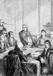 The British cabinet of Charles James Fox (1749 to 1806), standing in the centre. He was a prominent