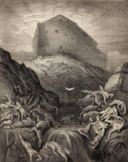 The Dove Sent Forth from the Ark, Old Testament, woodcut by Gustave Doré