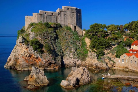 Croatia, Dubrovnik, view of city and castle, Dubrovnik, Croatia