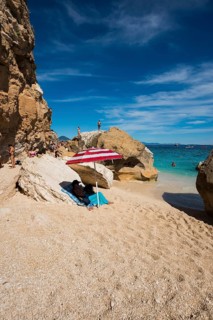 Rocky coast and beach, Cala mariolu, Gulf of Orosei National Park, Parco Nazionale del Gennargentu