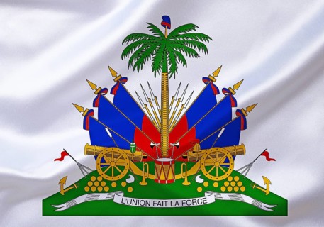 The coat of arms of. Haiti, Hispanola Island, Caribbean, Studio