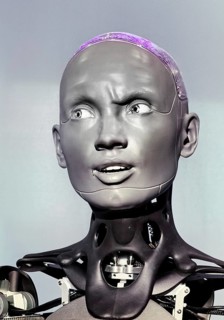 Humanoid communication robot that can simulate human emotions using AI, exhibition, history of the