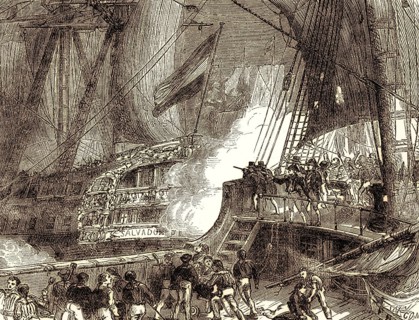 The Battle of Cape St. Vincent, 14 February 1797, Cape St. Vincent, Portugal, Anglo-Spanish War,