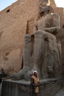 Luxor, Egypt. February 12th 2009 Stone statue Pharaonic inscriptions at the ancient Egyptian ruins