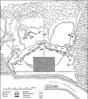 Plan of the siege of Savannah, 1779, American Revolutionary War