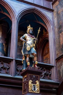 Statue of Lucius Munatius Plancus in the inner courtyard of Basel Town Hall, Roman general and