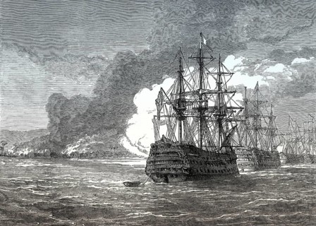 Burning of Roseau, 1805, Commonwealth of Dominica, From British Battles on Land and Sea by James