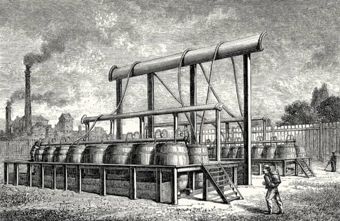 Battery to prepare pure hydrogen, 19th century