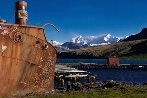 Old abandoned whaling station in South Georgia, abandoned, rust, ship, tools, Grytviken, renovated,