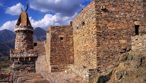 Village, mountain village, architecture, houses, Thee Ain, Middle East, Saudi Arabia