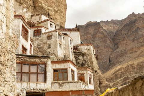Phugtal Monastery, nestled in the cliffs of Ladakh's Zanskar Valley, showcases stunning ancient