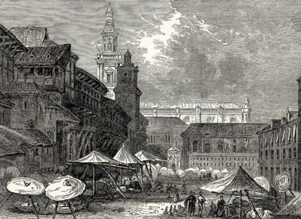 Historical view of Vitoria-Gasteiz, early 19th century, Basque Country, Spain, From British Battles