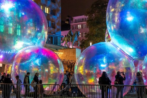 The 10th Essen Light Festival, in the city centre, second largest light art festival in Germany,