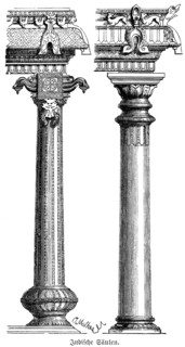 Indian columns, round, base, column base, shaft, capital, ornaments, architecture, India,