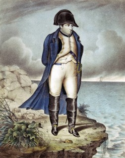 Napoleon I (Napoleon Bonaparte) 1769-1821, Napoleon in exile. Contemporary aquatint, Historical,