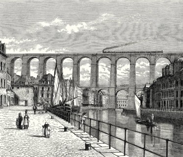 Viaduc de Morlaix, Morlaix, Finistère department of Brittany in northwestern France, 19th century