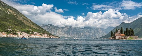View on the town Perast in Kotor Bay, Montenegro