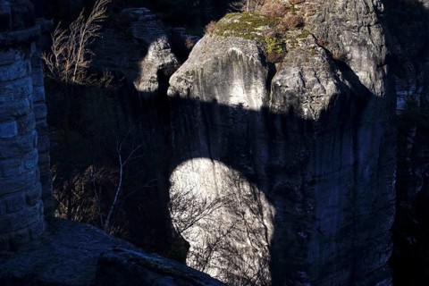 Elbe Sandstone Mountains, bastion area, winter, Saxony, Germany