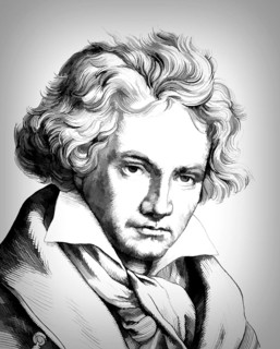 Ludwig van Beethoven, 1770 -1827, German composer, digitally altered