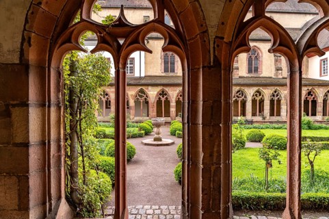 Cloister garden and cloister of the former Augustinian monastery in Landau in der Pfalz,