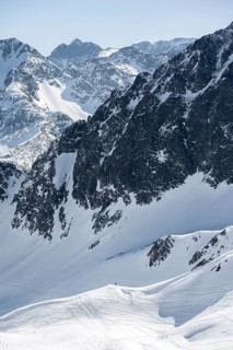 Peaks and mountains in winter, Sellraintal, Stubai Alps, Kühtai, Tyrol, Austria