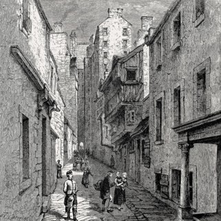 Fleshmarket Close between the High Street and Market Street, Edinburgh, Scotland, 19th century