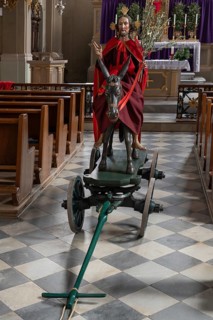 Palmesel decorated for the Palmesel procession, tradition since the 18th century, Parish Church of