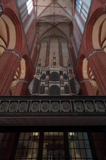 Organ loft with organ early 18th century, St Nicholas' Church, late Gothic brick building, built