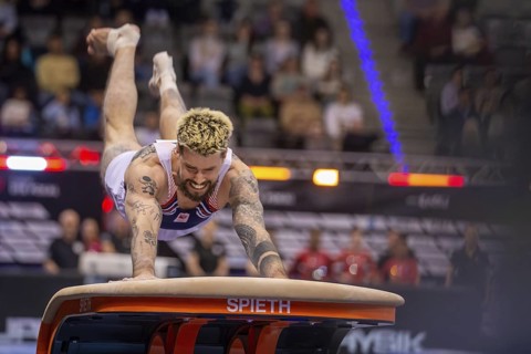 EnBW DTB-Pokal Stuttgart 2025, Mixed Cup***Casimir Schmidt Netherlands on vault