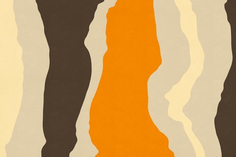 An abstract background featuring wavy lines in muted earth tones including shades of brown, beige,