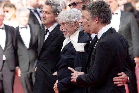 Cannes, France - 22.5.2024: Gustave de Kervern, Louis-Do de Lencquesaing, Pierre Richard, Timi-Joy