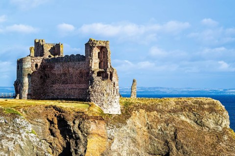 Ruins of Tantallon Castle, North Berwick, East Lothian, Scotland, UK