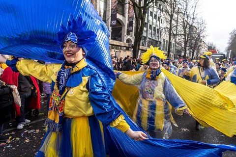 Foot group at the Düsseldorf Rose Monday procession, dancers, North Rhine-Westphalia, Germany