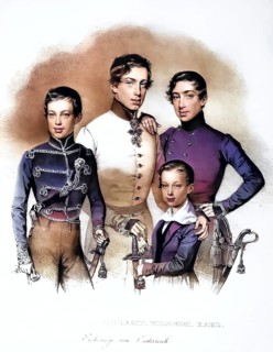 The sons Wilhlm Albrecht Friedrich Karl of Archduke Karl Joseph of Austria, 7 December 1802 in