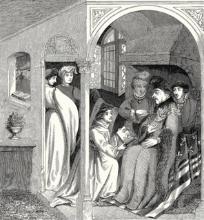 Hayton of Corycus gives the book ‚Livre des merveilles du monde‘ to John the Fearless, 15th century