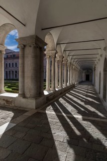 Cloister of the former Benedictine Giorgio Cini monastery on the island of San Giorgio Maggiore,