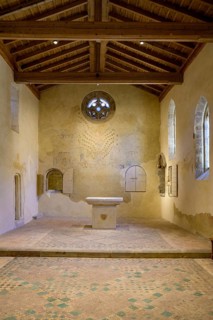 Haute Saint-Barthélémy chapel with beautiful floor mosaic, Lagrasse, Département Aude, France
