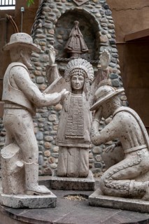 Chimayo, New Mexico, The Three Cultures Monument at El Santuario de Chimayo, a Roman Catholic