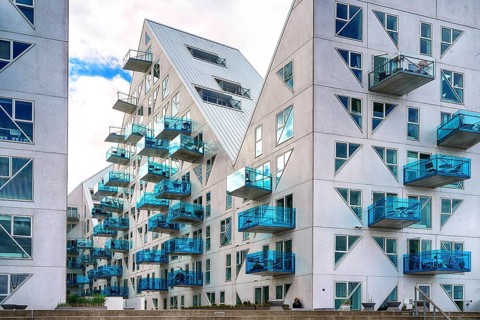 Europe, Denmark, Iceberg residential complex in Aarhus, Aarhus, Denmark