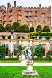 Autumn colors over Powis Castle and Garden, Welshpool, Powys, Wales, UK