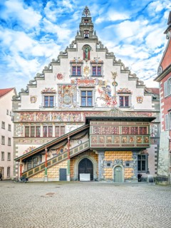 A view of the Old Town Hall in Lindau, Germany
