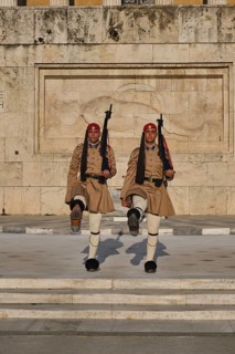 ATHENS, GREECE, MAY 20, 2010: Changing of the presidential guard Evzones in front of the Monument