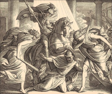 Death of Heliodorus, Old Testament, by Julius Schnorr von Carolsfeld